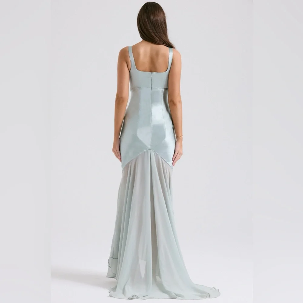 House of CB Vittoria Pistachio Chiffon Floor Length Gown - Picture 6 of 11
